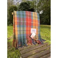 R&D Leder Wollen Tartan plaid Antique Buchanan (100% wol) - BEST SELLER - Tijdloos - warm - zacht - dikke wol - Duurzaam - natuurlijk