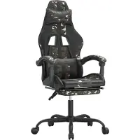 vidaXL Gamestoel met voetensteun kunstleer zwart en camouflage