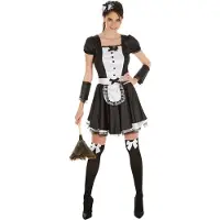 Dressforfun - vrouwenkostuum sexy dienstmeisje L - verkleedkleding kostuum halloween verkleden feestkleding carnavalskleding carnaval feestkledij partykleding - 301062