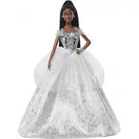 Mattel Barbie Signature kerstpoppentje, lang gevlochten haar, originele verpakking beschadigd