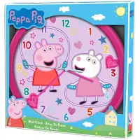 Astley Baker Davies Wandklok, donkerroze - Peppa Pig