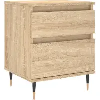 vidaXL Nachtkastje 40x35x50 cm bewerkt hout sonoma eikenkleurig