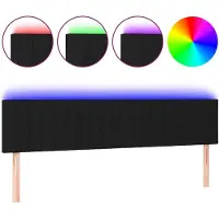 vidaXL Hoofdbord LED 180x5x78/88 cm stof zwart