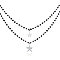Cilla Jewels Dubbel Laags Ketting Kristal Kralen - Stars Silver
