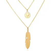 LGT JWLS Multilayer Ketting Feather - 2 lagen