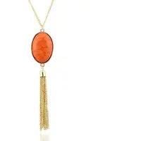 Deja Jewels Halsketting Ovale Natuursteen - Paars