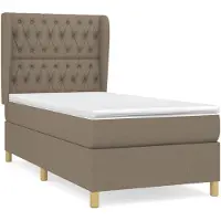 vidaXL Boxspring met matras stof taupe 100x200 cm