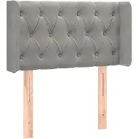 vidaXL Hoofdbord met randen 83x16x78/88 cm fluweel lichtgrijs
