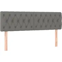 vidaXL Hoofdborden 144x7x78/88 cm stof donkergrijs