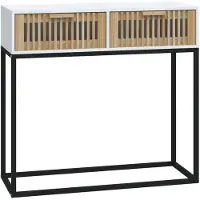 vidaXL Wandtafel 80x30x75 cm bewerkt hout en ijzer wit