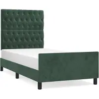 vidaXL Bedframe zonder matras 100x200 cm fluweel donkergroen