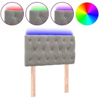 vidaXL Hoofdbord LED 80x7x78/88 cm fluweel lichtgrijs