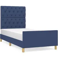 vidaXL Bedframe zonder matras 80x200 cm stof blauw