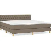 vidaXL Boxspring met matras stof taupe 180x200 cm