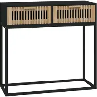 vidaXL Wandtafel 80x30x75 cm bewerkt hout en ijzer zwart