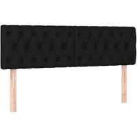 vidaXL Hoofdborden 144x7x78/88 cm stof zwart