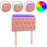 vidaXL Hoofdbord LED 80x7x78/88 cm fluweel roze