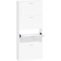 vidaXL Schoenenkast 59x17x150 cm bewerkt hout wit