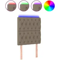 vidaXL Hoofdbord LED 80x7x118/128 cm stof taupe