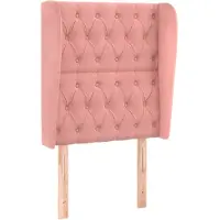 vidaXL Hoofdbord met randen 83x23x118/128 cm fluweel roze