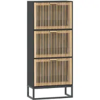 vidaXL Schoenenkast 52x25x120 cm bewerkt hout zwart