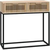 vidaXL Wandtafel 80x30x75 cm bewerkt hout en ijzer
