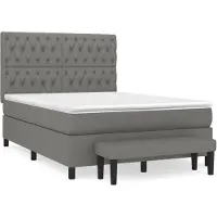 vidaXL Boxspring met matras stof donkergrijs 140x190 cm