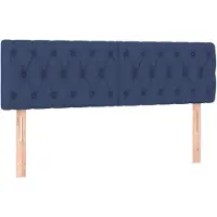 vidaXL Hoofdborden 144x7x78/88 cm stof blauw