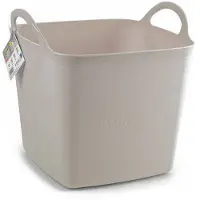 Forte Plastics Plasticforte Kuip/emmer/wasmand - flexibel - beige - 43 liter - vierkant - kunststof - Wasmanden