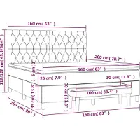 vidaXL Boxspring met matras stof taupe 160x200 cm