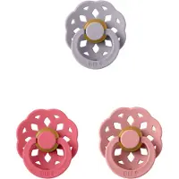 BIBS Boheme Fopspeen set 3 stuks Coral,Dusty Pink en Dusky Lilac 0-6 maanden maat 1