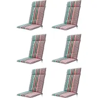 Madison - Tuinkussen - Hoge Rug - 6st - Hillow pastel - 120x50 - Blauw