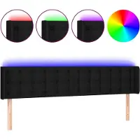 vidaXL Hoofdbord LED 183x16x78/88 cm stof zwart