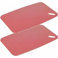Excellent houseware Snijplank - 2x - zalm roze - Kunststof - 35 x 24 cm - Snijplanken