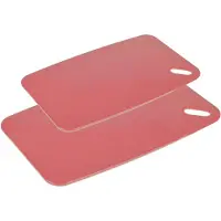 Excellent houseware Snijplanken - set van 2 - kunststof - zalm roze - 30/35 cm - Snijplanken