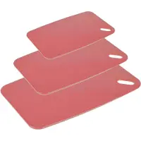 Excellent houseware Snijplanken - set van 3 - kunststof - rood - 24/30/35 cm - Snijplanken