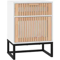 vidaXL Nachtkastje 40x30x55,5 cm bewerkt hout en ijzer wit