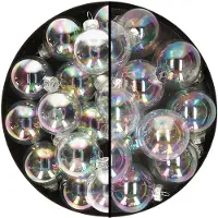 Othmar decorations kerstballen - 45x st - transparant - glas - 4 en 6 cm - Kerstbal