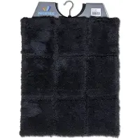 Coppens Wicotex bidetmat ruit zwart 50x60 cm