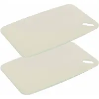 Excellent houseware Snijplank - 2x - creme wit - Kunststof - 30 x 20 cm - Snijplanken