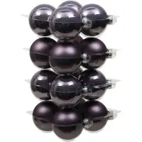 Othmar decorations 32x stuks glazen kerstballen lila paars 8 cm mat/glans - Kerstbal
