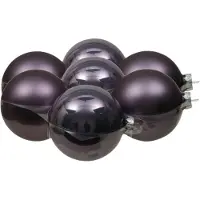 Othmar decorations 8x stuks glazen kerstballen lila paars 10 cm mat/glans - Kerstbal