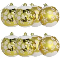 Gerimport 8x stuks gedecoreerde kerstballen goud kunststof 8 cm - Kerstbal