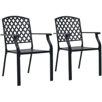 vidaXL Tuinstoelen stapelbaar 2 st staal antraciet