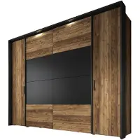 Meubella Kledingkast zwart eiken 279x61x214 Garderobekast