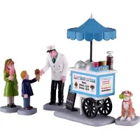 Lemax Happy scoops ice cream cart set of 5 kerstfiguur