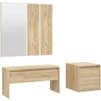vidaXL Garderobe set bewerkt hout sonoma eikenkleurig