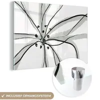 MuchoWow Glasschilderij 90x60 cm - Schilderij acrylglas - Bloemen - Abstract - Design - Foto op glas - Schilderijen