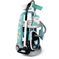 Smoby - Schoonmaaktrolley + stofzuiger - Accessoires inbegrepen - Vanaf 3 jaar