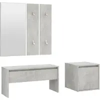 vidaXL Garderobe set bewerkt hout betongrijs